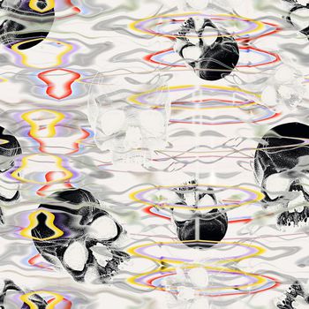 666284-男装骷颅头白