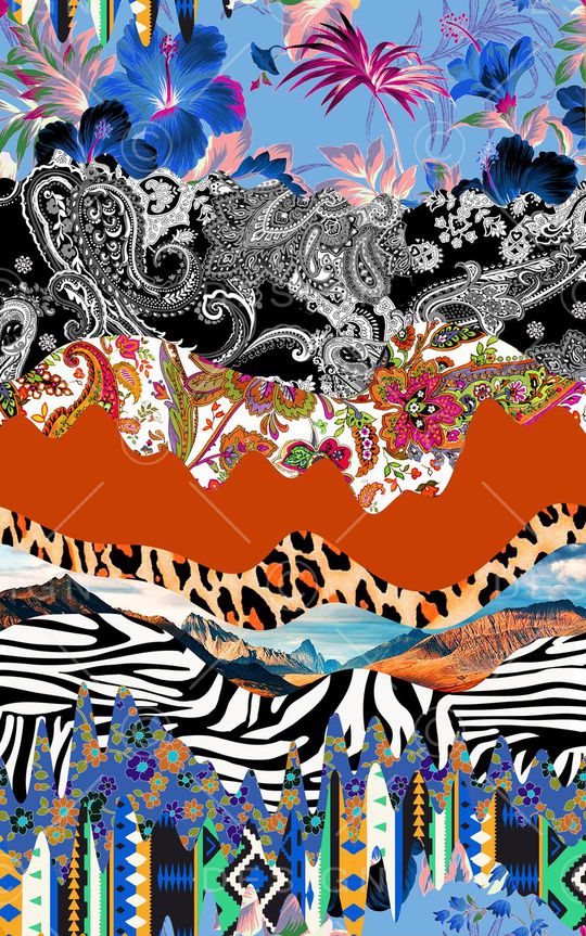 佩斯利涡旋纹印花华亿平台图片