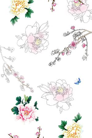 牡丹花印花华亿平台图片