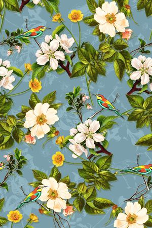 素雅花卉印花华亿平台图片