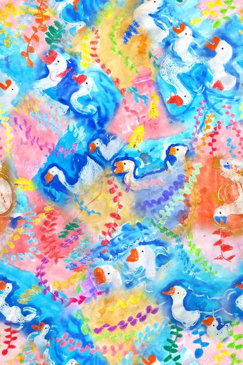 儿童画印花华亿平台图片