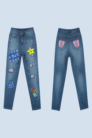 字母绣花印花华亿平台图片