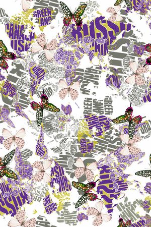 。蝴蝶印花华亿平台图片