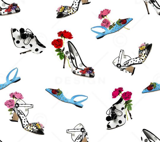 高跟鞋印花华亿平台图片