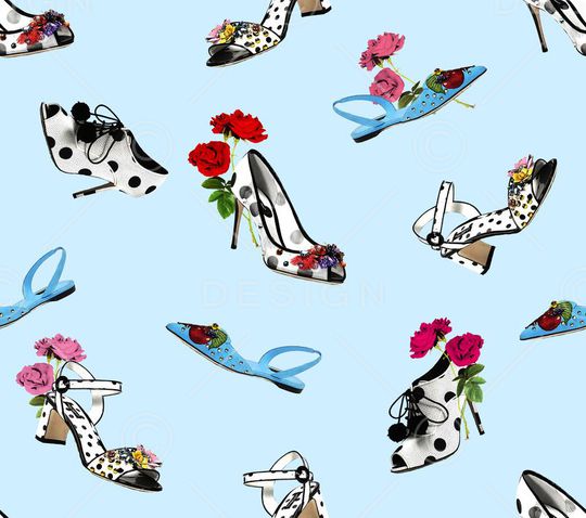 高跟鞋印花华亿平台图片