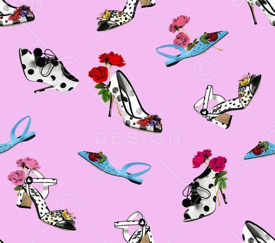 高跟鞋印花华亿平台图片