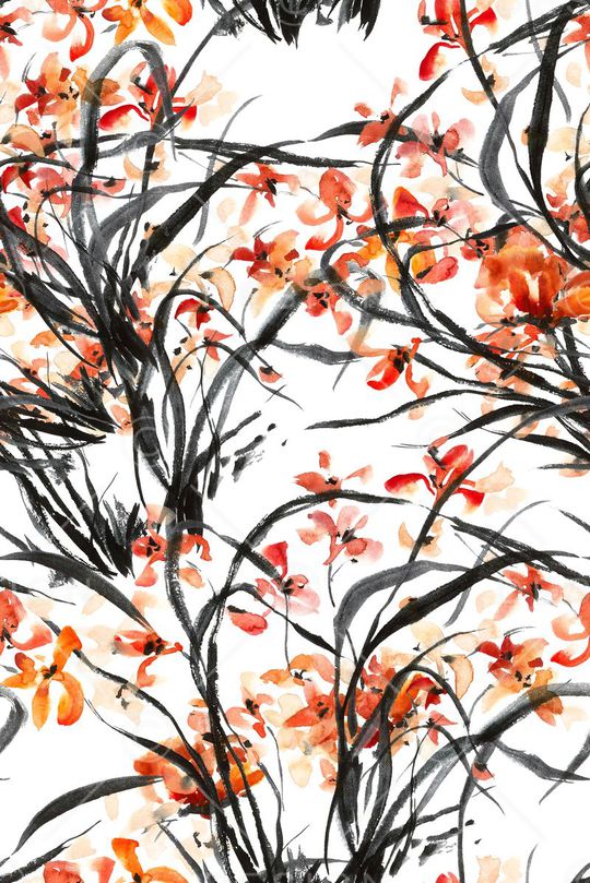 水墨印花华亿平台图片