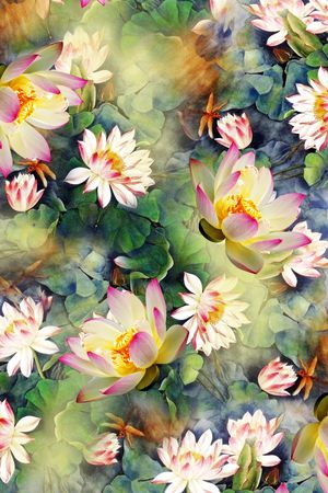 荷花印花华亿平台图片