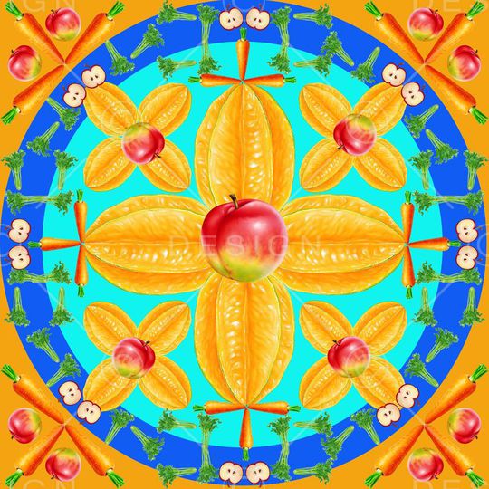 果蔬写实印花华亿平台图片