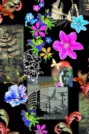 复古印花华亿平台图片