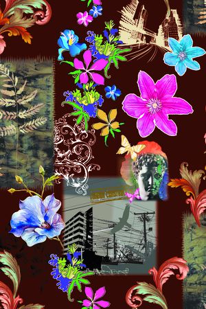 复古印花华亿平台图片