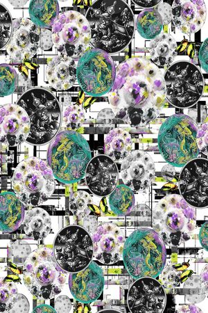 抽象人物印花华亿平台图片