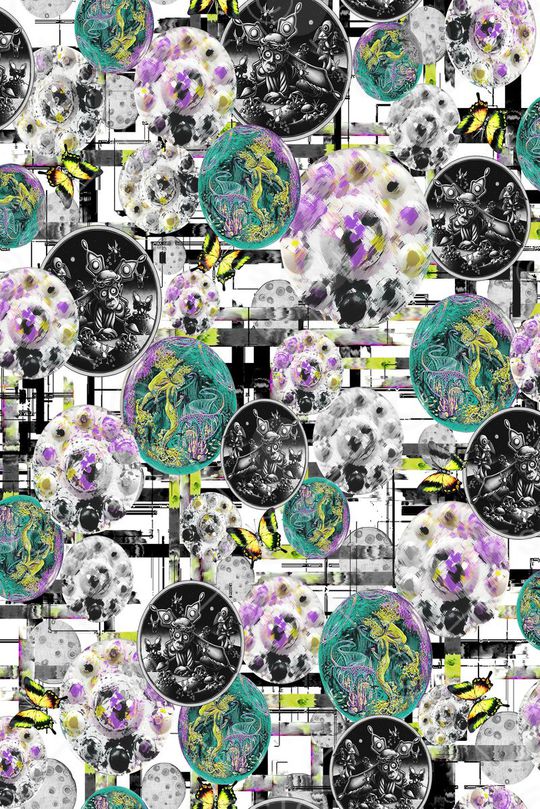 抽象人物印花华亿平台图片