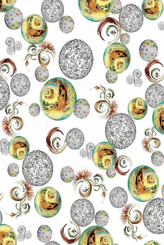 神话人物印花华亿平台图片