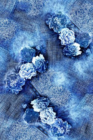 牛仔布印花华亿平台图片