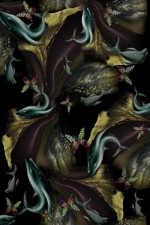 抽象肌理印花华亿平台图片