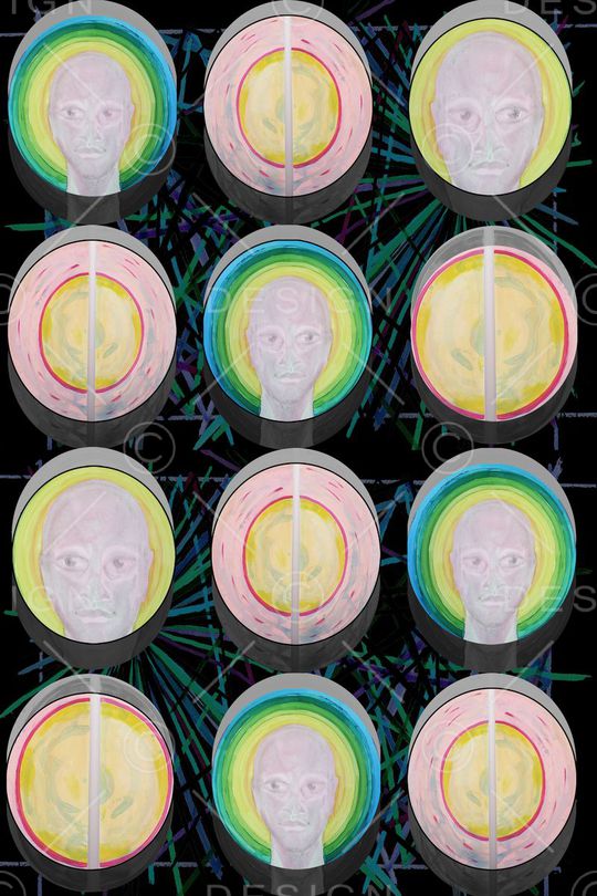 抽象人物印花华亿平台图片