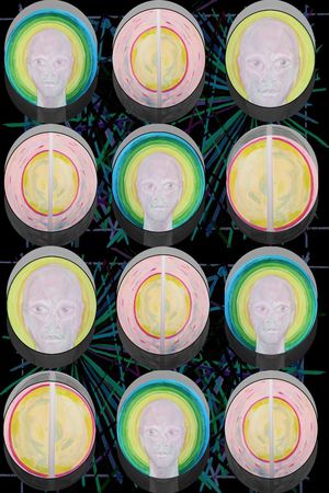 抽象人物印花华亿平台图片