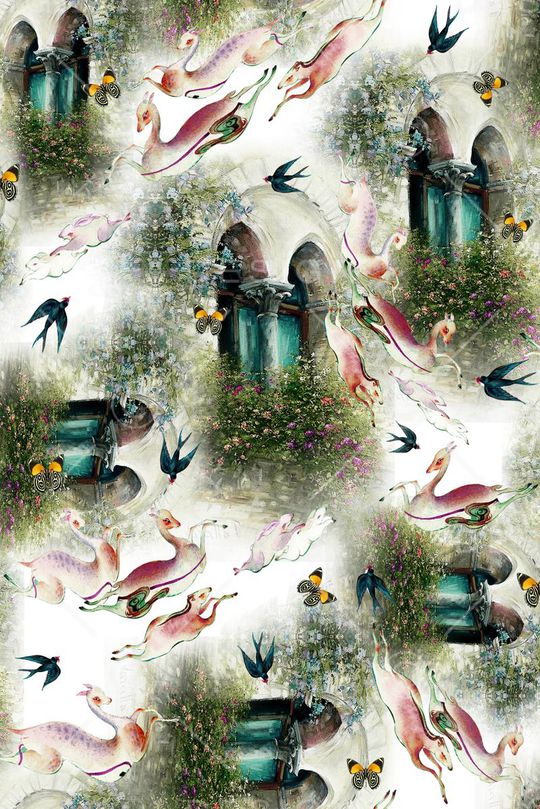 欧式城堡印花华亿平台图片