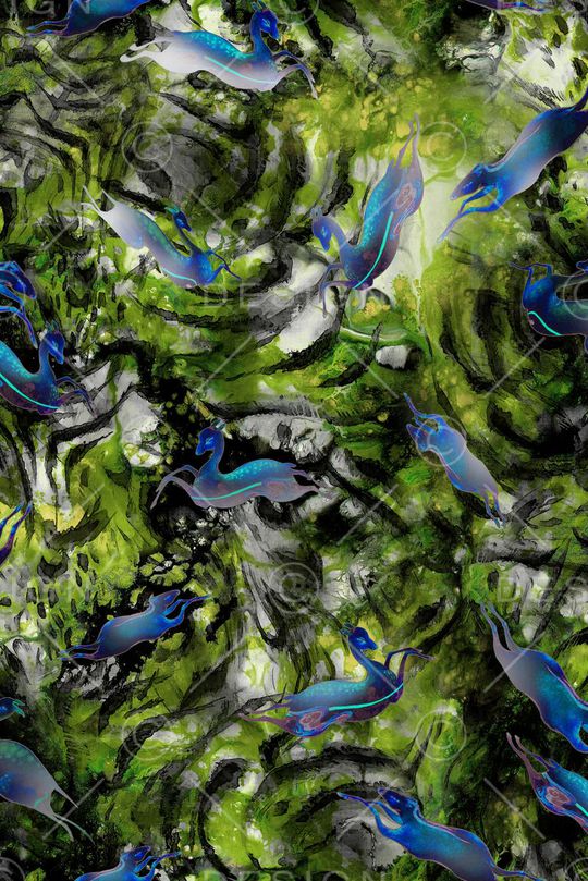 抽象动物印花华亿平台图片