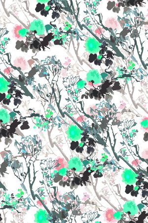 水彩风格印花华亿平台图片