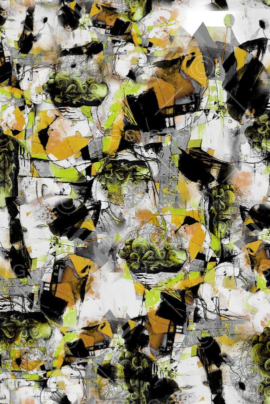 抽象几何印花华亿平台图片