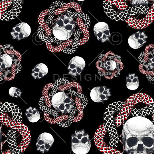 男装骷颅头蛇印花华亿平台图片