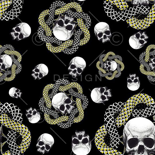 男装骷颅头蛇印花华亿平台图片