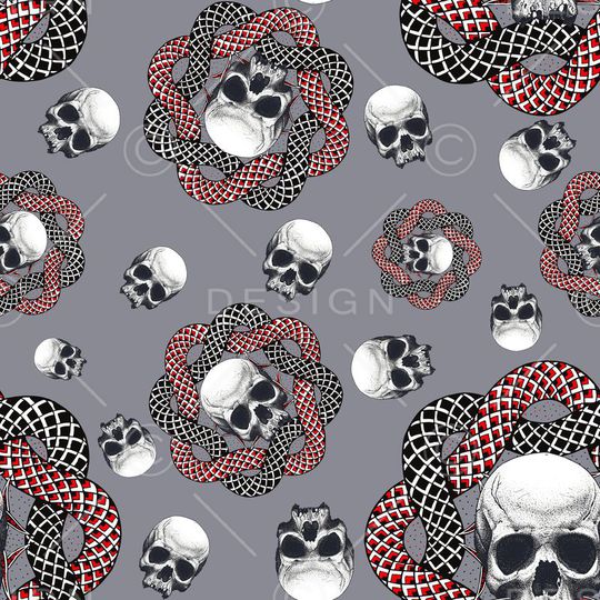 男装骷颅头蛇印花华亿平台图片