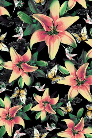 花卉印花华亿平台图片