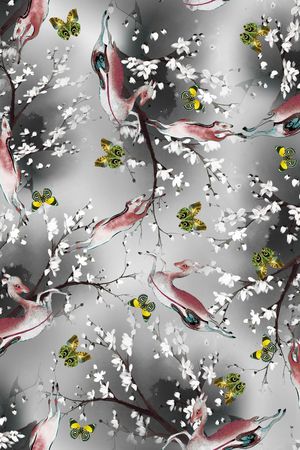 。蝴蝶印花华亿平台图片