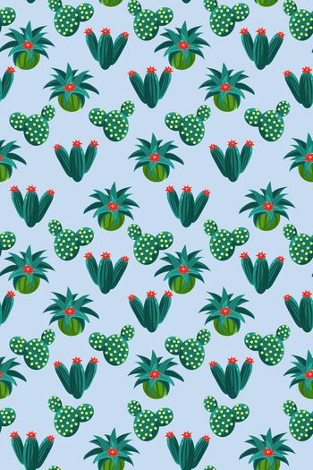 668263-手绘多肉植物 仙人掌