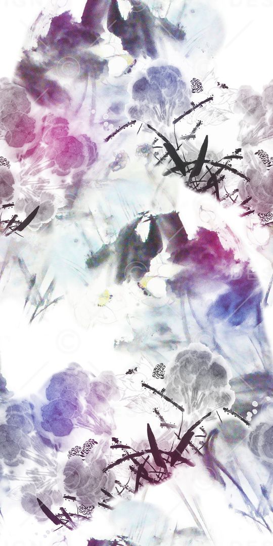 山水画印花华亿平台图片