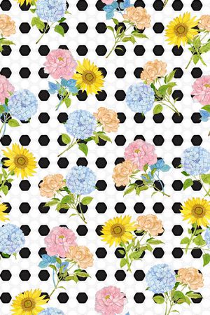 向日葵印花华亿平台图片