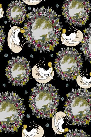 抽象人物印花华亿平台图片