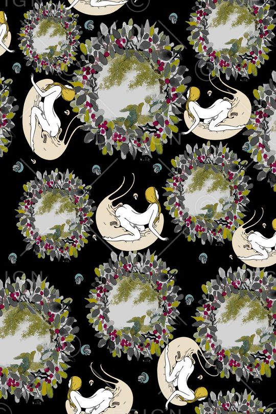 抽象人物印花华亿平台图片