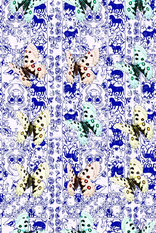 青花瓷印花华亿平台图片