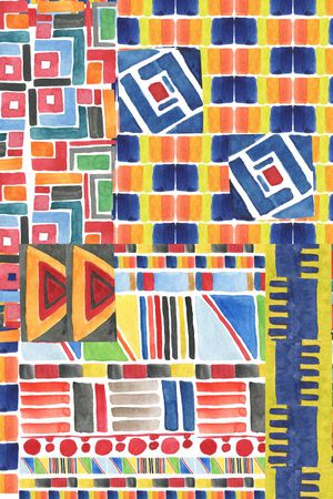 不规则几何印花华亿平台图片