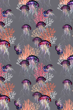 海洋生物印花华亿平台图片