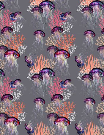 海洋生物印花华亿平台图片