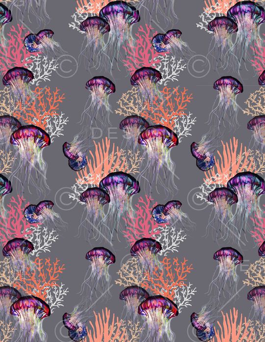 海洋生物印花华亿平台图片