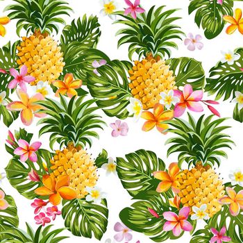 668777-菠萝 树叶 花