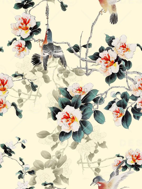 山水画印花华亿平台图片