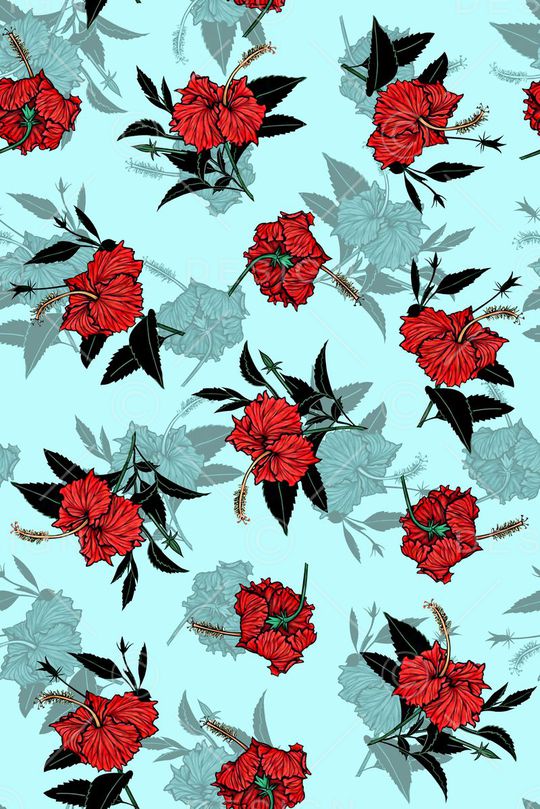 抽象手绘满版小碎花印花华亿平台图片