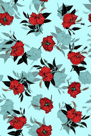 抽象手绘满版小碎花印花华亿平台图片