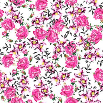 668828-乱花花卉玫瑰