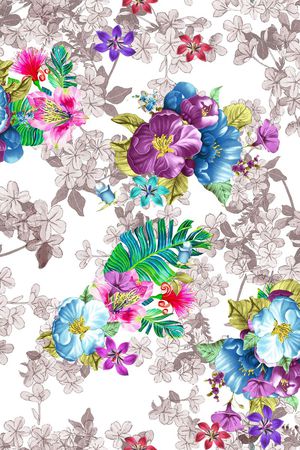 花卉印花华亿平台图片