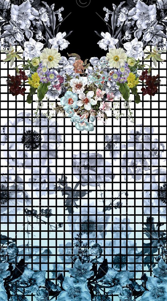 黑白线条印花华亿平台图片