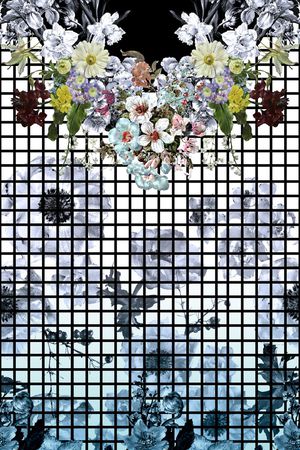 黑白线条印花华亿平台图片