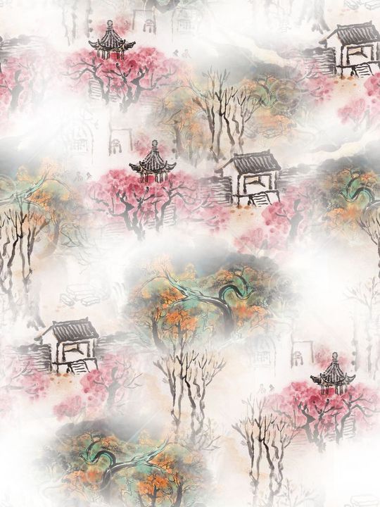 中国风印花华亿平台图片